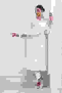 Ecru Cotton Embroidered Kalidar Suit Set image number 7