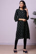 Black Cotton Yarndyed Kurta