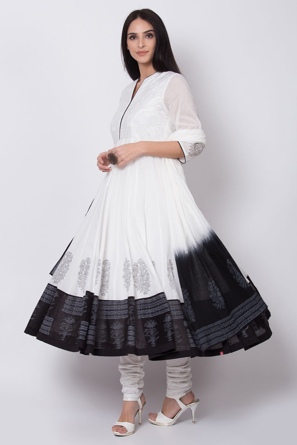 Biba white anarkali hotsell suit