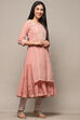 Dull Pink Polyester Blend A-Line Kurta image number 4