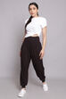 Black Viscose Blend Harem Pants image number 0