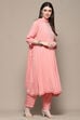 Blush Pink Rayon A-Line Suit Set image number 6