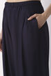 Indigo Blue Viscose Rayon Relaxed Solid Pants image number 1