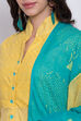 Yellow Cotton Asymmetric Kurta Churidar Suit Set image number 1