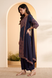 Blue Viscose Silk Printed Straight Kurta Set image number 4