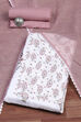 Blue and White Printed Cotton Unstitched Suit Set image number 0