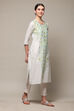 White Cotton Straight Printed Kurta image number 3