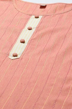 Peach Cotton Unstitched Suit set image number 2
