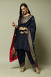 Navy LIVA Straight Kurta Salwar Kurta Salwar Suit Set image number 0