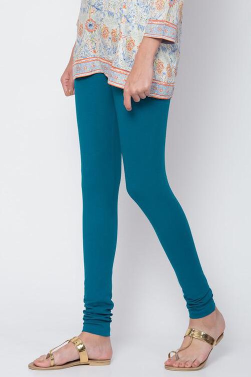 Fuschia Cotton Blend Solid Churidar image number 0