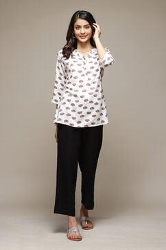 Black Cotton Relaxed Pant image number 0