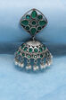 Green Oxidised Jhumkis image number 2