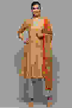 Mango Yellow Viscose Straight Suit Set image number 7