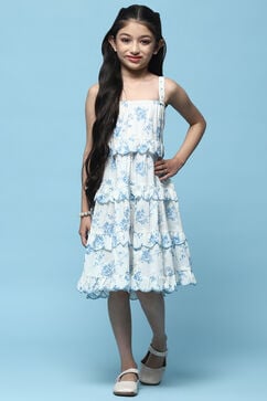 White Cotton Tired Dress image number 5