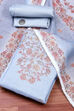 Sky Blue Linen Blend Unstitched Suit Set image number 0