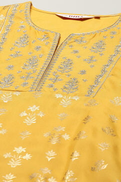 Yellow Rayon Straight Kurta Palazzo Suit Set image number 1