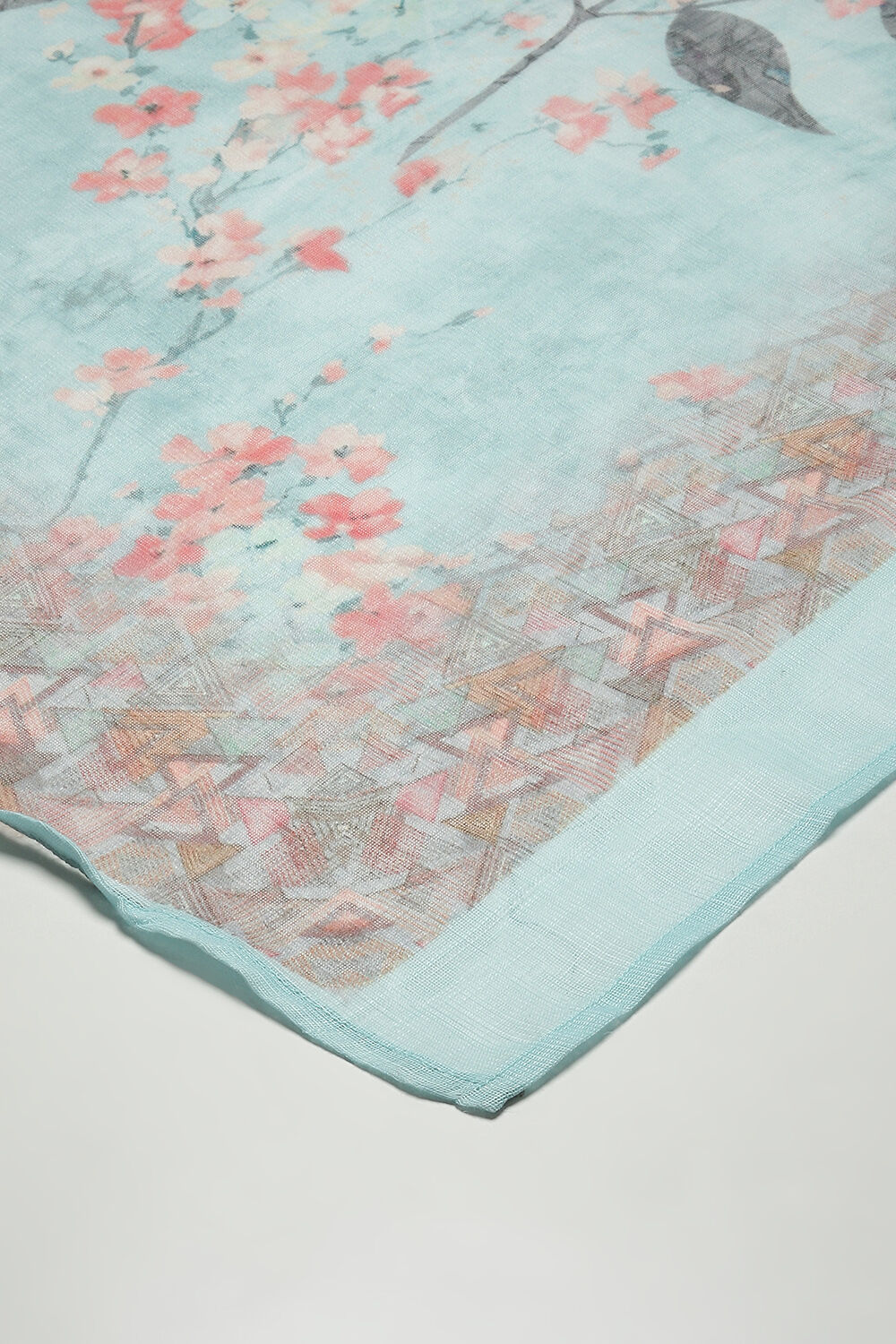 Pastel Green Linen Machine Embroidered Unstitched Suit Set image number 4