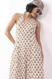 Ivory Cotton Printed A Line Dress image number 6