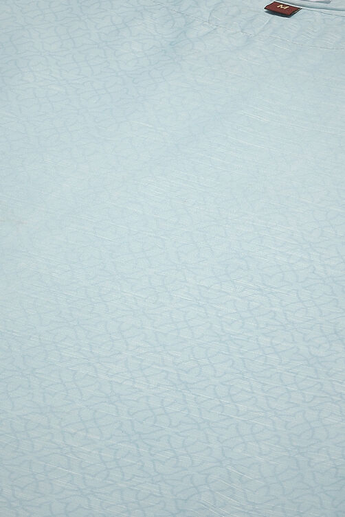 Blue Linen Digital Print Unstitched Suit Set image number 2