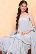 Pastel Blue Polyester A-line Suit Set image number 0