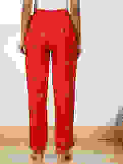 Red Printed Regular Fit Straight Pants image number 5
