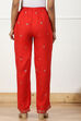 Red Printed Regular Fit Straight Pants image number 5