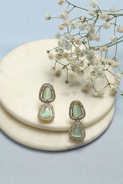 Mint Green Brass earrings image number 0