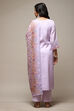 Lavender Linen Machine Embroidered Unstitched Suit Set image number 5