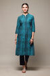 Turquoise Cotton Flared 3 Piece Set image number 6