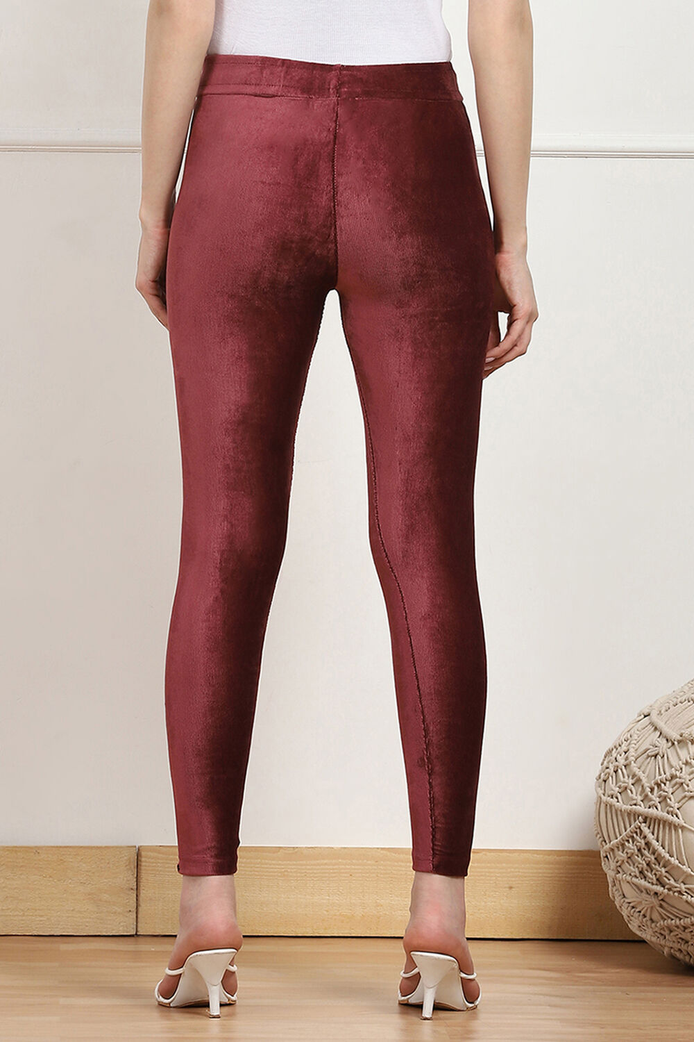 Brown Viscose Solid Pant image number 5