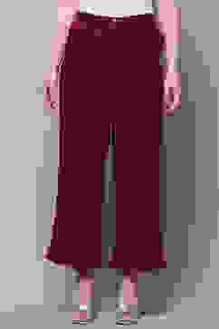 Maroon Cotton Relaxed Pant image number 5