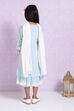 Blue Cotton Double Layered Kurta Cropped Palazzo Suit Set image number 7