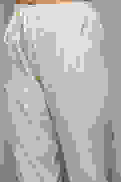 Off White Cotton Layered Printed Kurta Churidar Suit Set image number 3