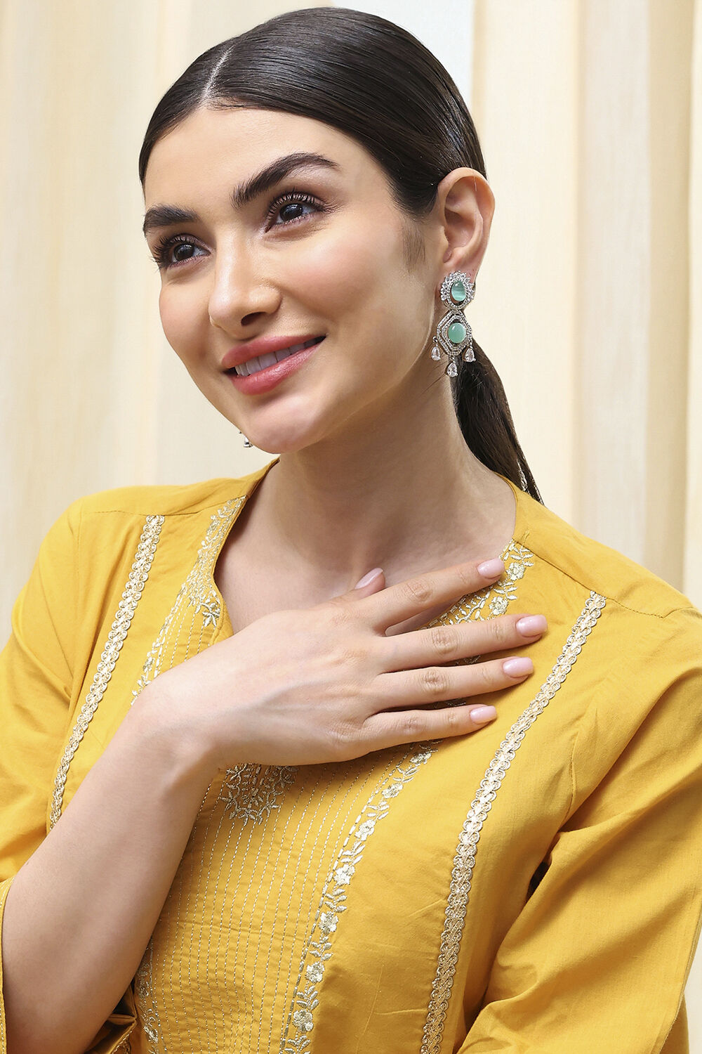 Mint Green Alloy Drop & Danglers image number 3