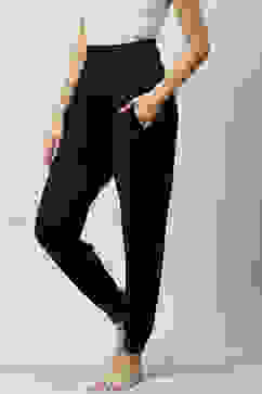 Black Viscose Relaxed Joggers image number 2