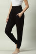 Black Viscose Relaxed Joggers image number 2