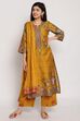 Mustard A Line Kurta image number 2