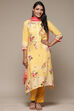 Sky Blue Viscose A-Line Kurta Pants Suit Set image number 7