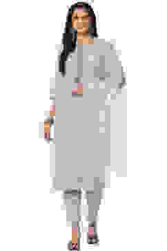 Light Blue Cotton Unstitched Suit Set image number 0