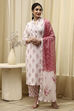 Blue Cotton Hand Embroidered Unstitched Suit Set image number 1