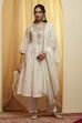 Off-White Embroidered Polyester Kurta Set image number 6