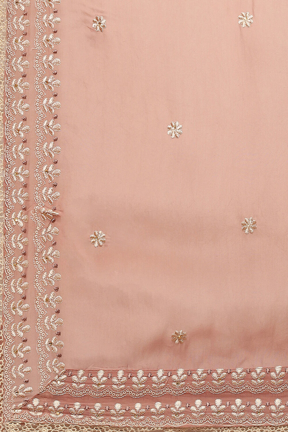 Grey Organza Unstitched Suit Set image number 3