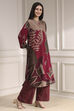 Berry Printed Straight Kurta Set image number 5