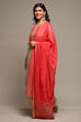 Orange Cotton Blend Straight Kurta Palazzo Suit Set image number 5