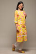 Pink Cotton Straight Printed Kurta image number 3