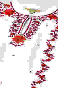 Rohit Bal Off White Cotton Blend Straight Kurta Suit Set image number 1