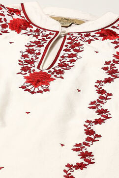 Rohit Bal Off White Cotton Blend Straight Kurta Suit Set image number 1