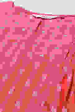 Coral Rayon Gathered Suit Set image number 1