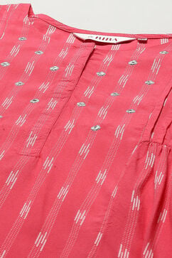Coral Rayon Gathered Suit Set image number 1