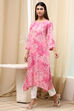 Onion Pink Viscose Rayon Straight Kurta image number 2